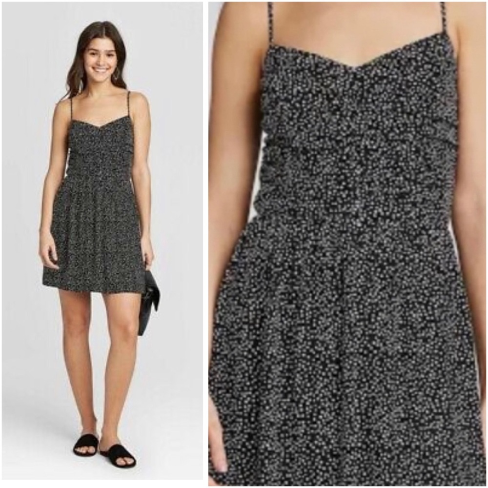 NWT Ruched Chest Above Knee Polkadot Dress